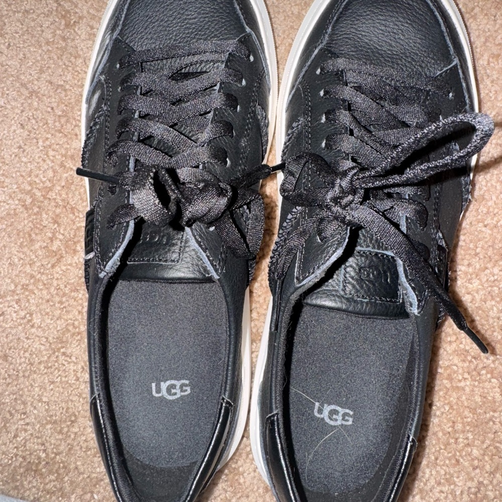 UGG Women's Black Leather Sneakers
